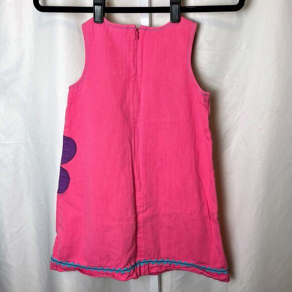 Hanna Andersson Girls Dress 120 6 7 Pink 100% Cotton Sleeveless Tank Flower Mod - Picture 2 of 7